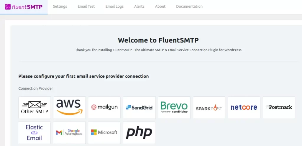 fluentsmtp dashboard